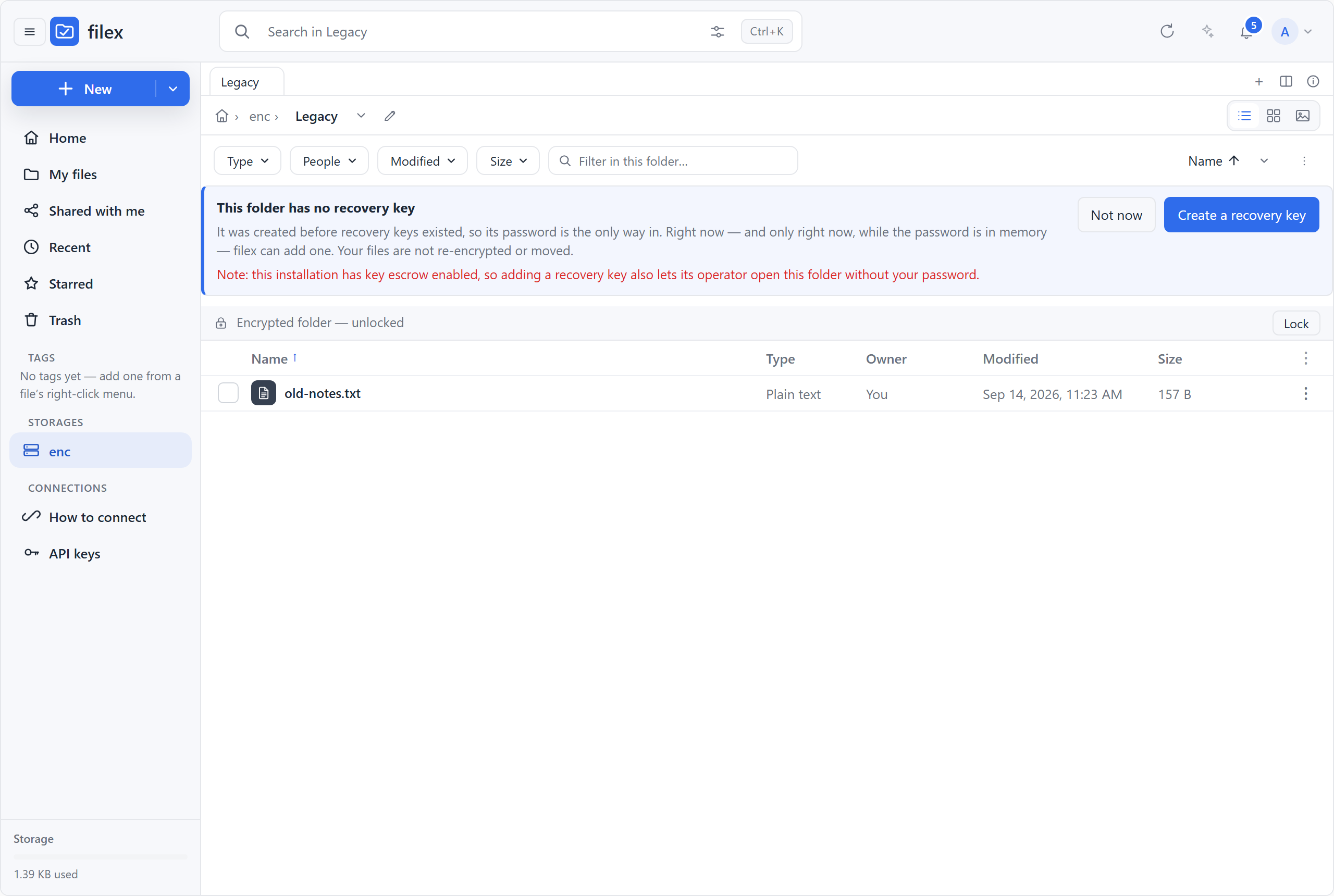 The offer to a pre-v0.31 folder